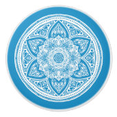 Bluebird Mandala Keramikknauf (Vorderseite)