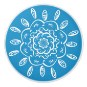 Bluebird Mandala Keramikknauf (Vorderseite)