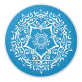 Bluebird Mandala Keramikknauf (Vorderseite)
