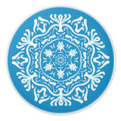 Bluebird Mandala Keramikknauf (Vorderseite)