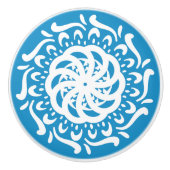 Bluebird Mandala Keramikknauf (Vorderseite)