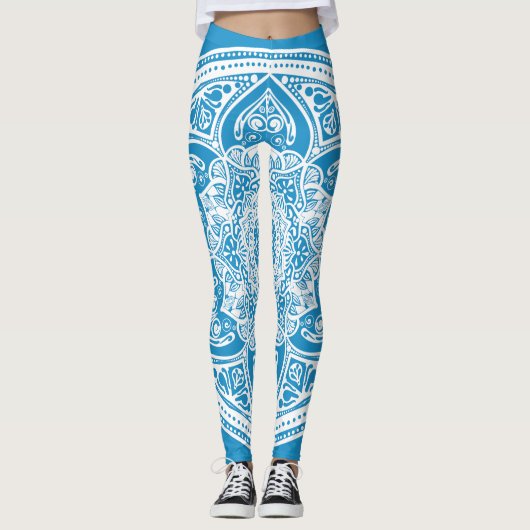 Bluebird Mandala Leggings (Vorderseite)