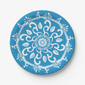Bluebird Mandala Pappteller (Vorderseite)