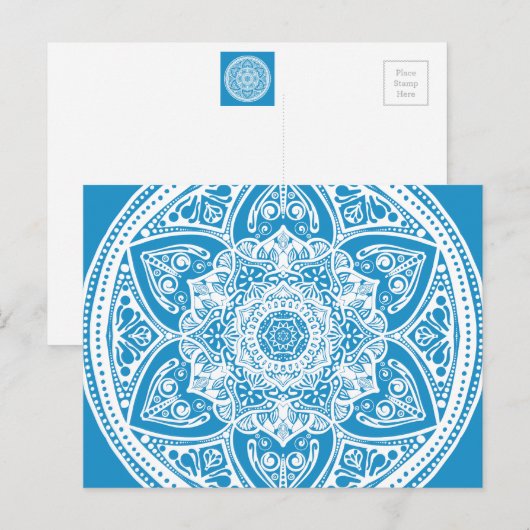 Bluebird Mandala Postkarte (Vorne/Hinten)
