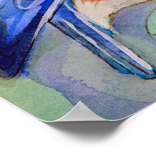 Bluebird mit Eier Wasserfarbe Poster (Ecke)