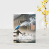 Bluebird mit Flag Beileid Danke Karte (Gelbe Blume)