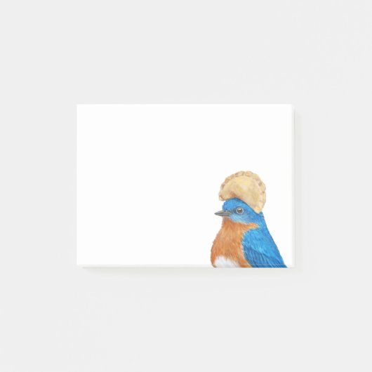 Bluebird mit Pierogo-Hut Post-it Klebezettel (Vorderseite)
