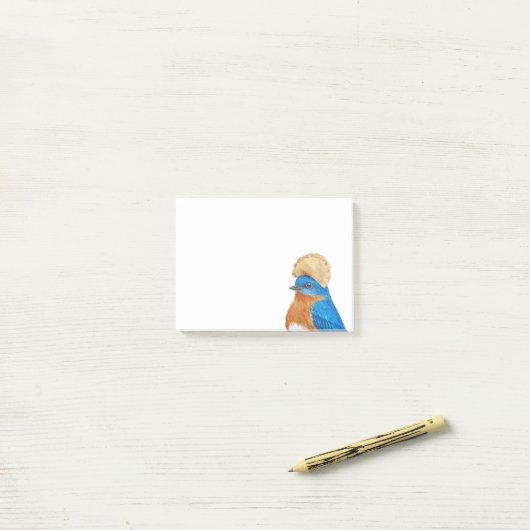 Bluebird mit Pierogo-Hut Post-it Klebezettel (Auf Schreibtisch)