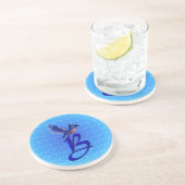 Bluebird Monogram Anfangs B Elegant Getränkeuntersetzer (Seite)