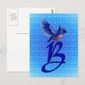 Bluebird Monogram Anfangs B Elegant Postkarte (Vorne/Hinten)