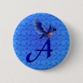 Bluebird Monogram Initial A Button (Vorderseite)