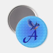 Bluebird Monogram Initial A Magnet (Vorderseite/Rückseite)