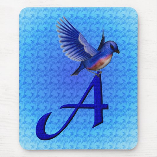 Bluebird Monogram Initial A Mousepad (Vorne)