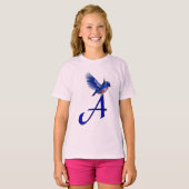 Bluebird Monogram Initial A T-Shirt (Vorne ganz)