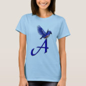 Bluebird Monogram Initial A T-Shirt (Vorderseite)