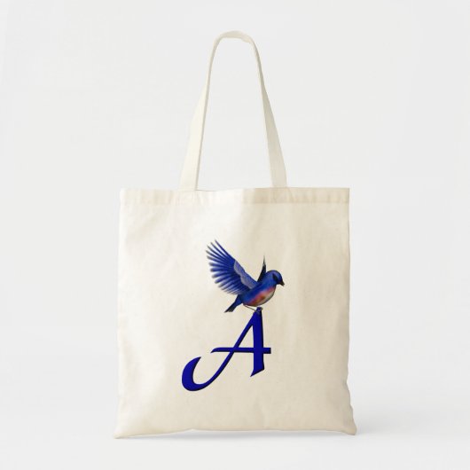 Bluebird Monogram Initial A Tragetasche (Vorne)