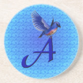 Bluebird Monogram Initial A Untersetzer (Vorne)