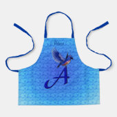 Bluebird Monogram Initial A Your Name Schürze (Vorderseite)