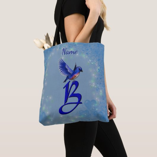 Bluebird Monogram Initial B Ihr Name Tasche (Von Nahem)
