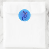 Bluebird Monogram Initial C Elegant Runder Aufkleber (Tasche)