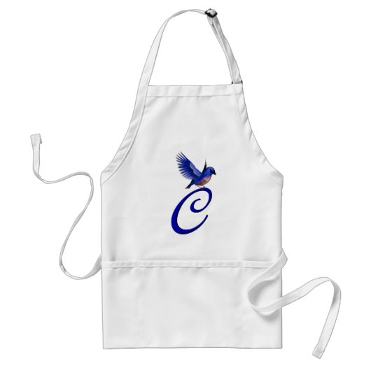 Bluebird Monogram Initial C Elegant Schürze (Vorne)