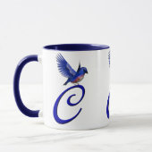 Bluebird Monogram Initial C Elegant Tasse (Links)