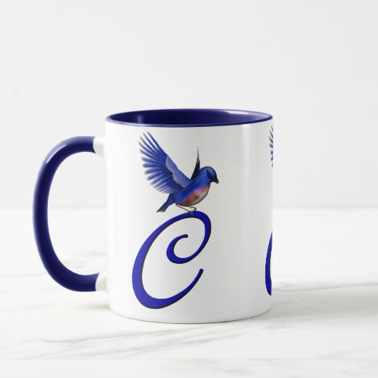 Bluebird Monogram Initial C Elegant Tasse (Links)