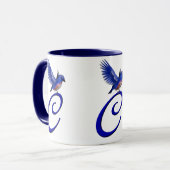 Bluebird Monogram Initial C Elegant Tasse (Vorderseite Links)