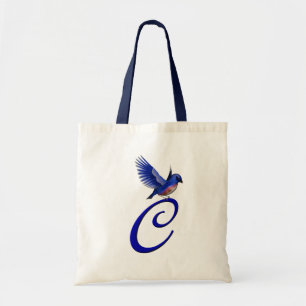 Bluebird Monogram Initial C Elegant Tragetasche