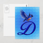 Bluebird Monogram Initial D Elegant Postkarte (Vorne/Hinten)