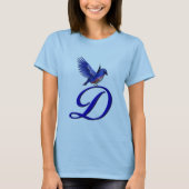 Bluebird Monogram Initial D Elegant T-Shirt (Vorderseite)