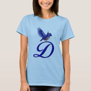 Bluebird Monogram Initial D Elegant T-Shirt