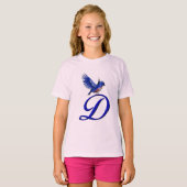 Bluebird Monogram Initial D Elegant T-Shirt (Vorne ganz)