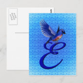 Bluebird Monogram Initial E Elegant Postkarte (Vorne/Hinten)