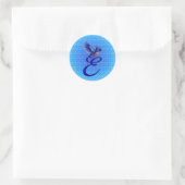 Bluebird Monogram Initial E Elegant Runder Aufkleber (Tasche)