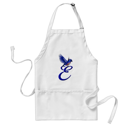 Bluebird Monogram Initial E Elegant Schürze (Vorne)