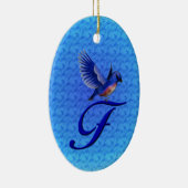 Bluebird Monogram Initial F Keramik Ornament (Rechts)