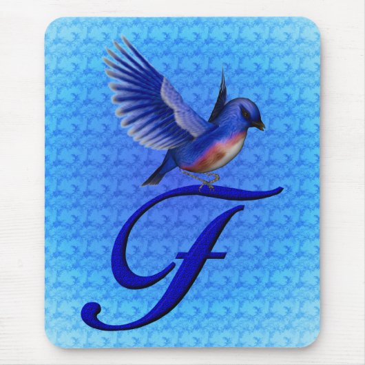 Bluebird Monogram Initial F Mousepad (Vorne)