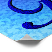 Bluebird Monogram Initial F Poster (Ecke)