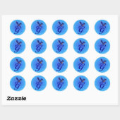 Bluebird Monogram Initial G Elegant Runder Aufkleber (Blatt)