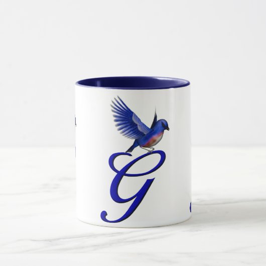 Bluebird Monogram Initial G Elegant Tasse (Zentrum)