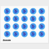 Bluebird Monogram Initial H Elegant Runder Aufkleber (Blatt)