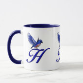 Bluebird Monogram Initial H Elegant Tasse (Links)