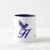 Bluebird Monogram Initial H Elegant Tasse (Zentrum)