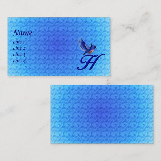 Bluebird Monogram Initial H Elegant Visitenkarte
