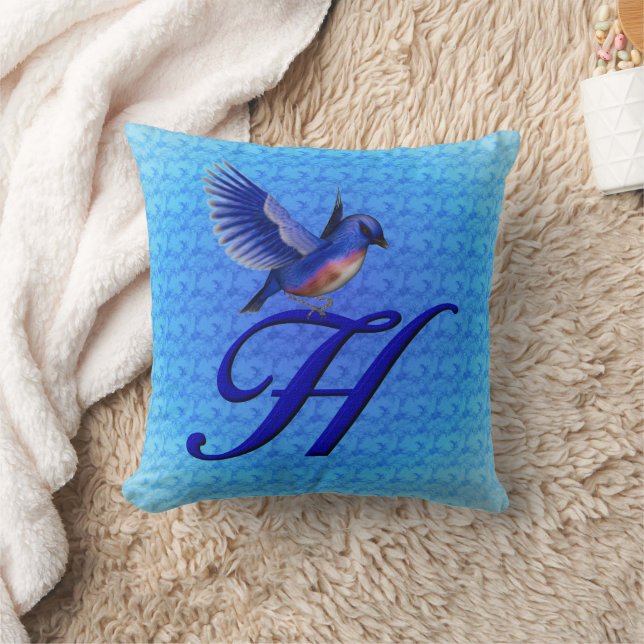 Bluebird Monogram Initial H Kissen (Decke)
