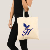 Bluebird Monogram Initial H Tragetasche (Vorderseite (Produkt))
