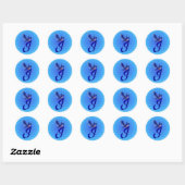 Bluebird Monogram Initial I Elegant Runder Aufkleber (Blatt)