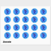 Bluebird Monogram Initial K Elegant Runder Aufkleber (Blatt)