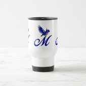 Bluebird Monogram Initial M Elegant Reisebecher (Mittel)